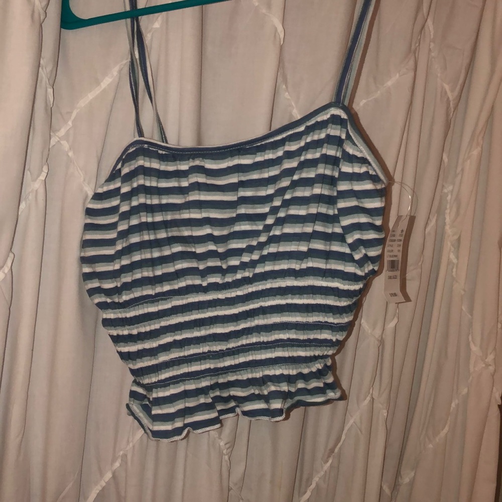 Blue stripped crop top